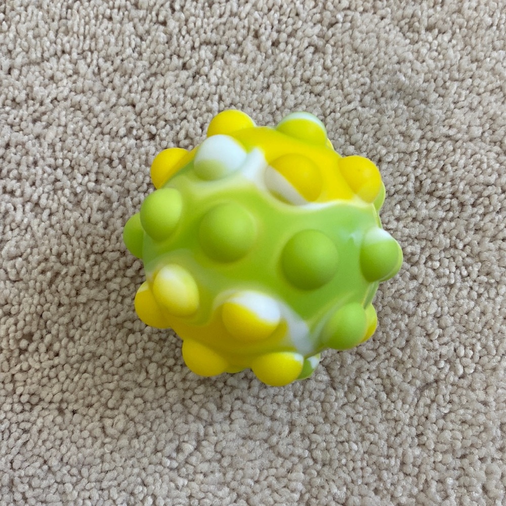 Grin Studios Lemonade Grass Poppie Ball Sensory Toy & Bouncing Stress Ball